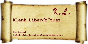 Klenk Liberátusz névjegykártya
